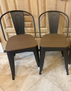 2 New Farmhouse Chairs Barstools