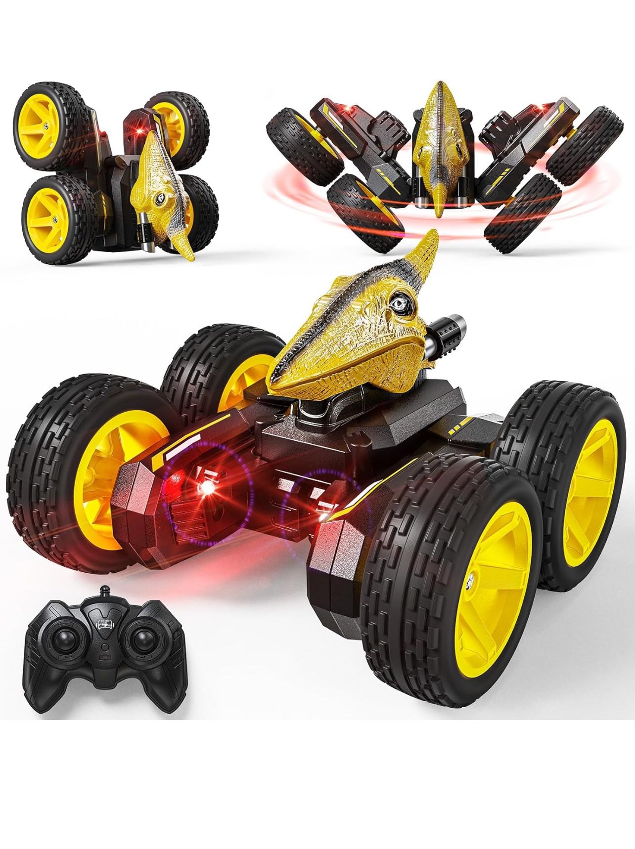 Brandnew Mini Remote Control Car,Dinosaur RC Car Truck Toys for Toddlers 1:28 Scale with Light,4WD,2.4Ghz Rechargeable,All Terrains for Boys Kids Girl