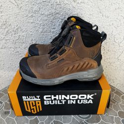 WORK BOOTS CHINOOK MADE IN USA COMPOSITE TOE WATERPROOF SIZE’S 9-9.5-11 MENS