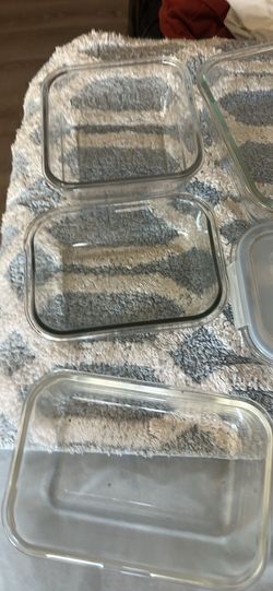 Storage boxes glass nine pieces no lid