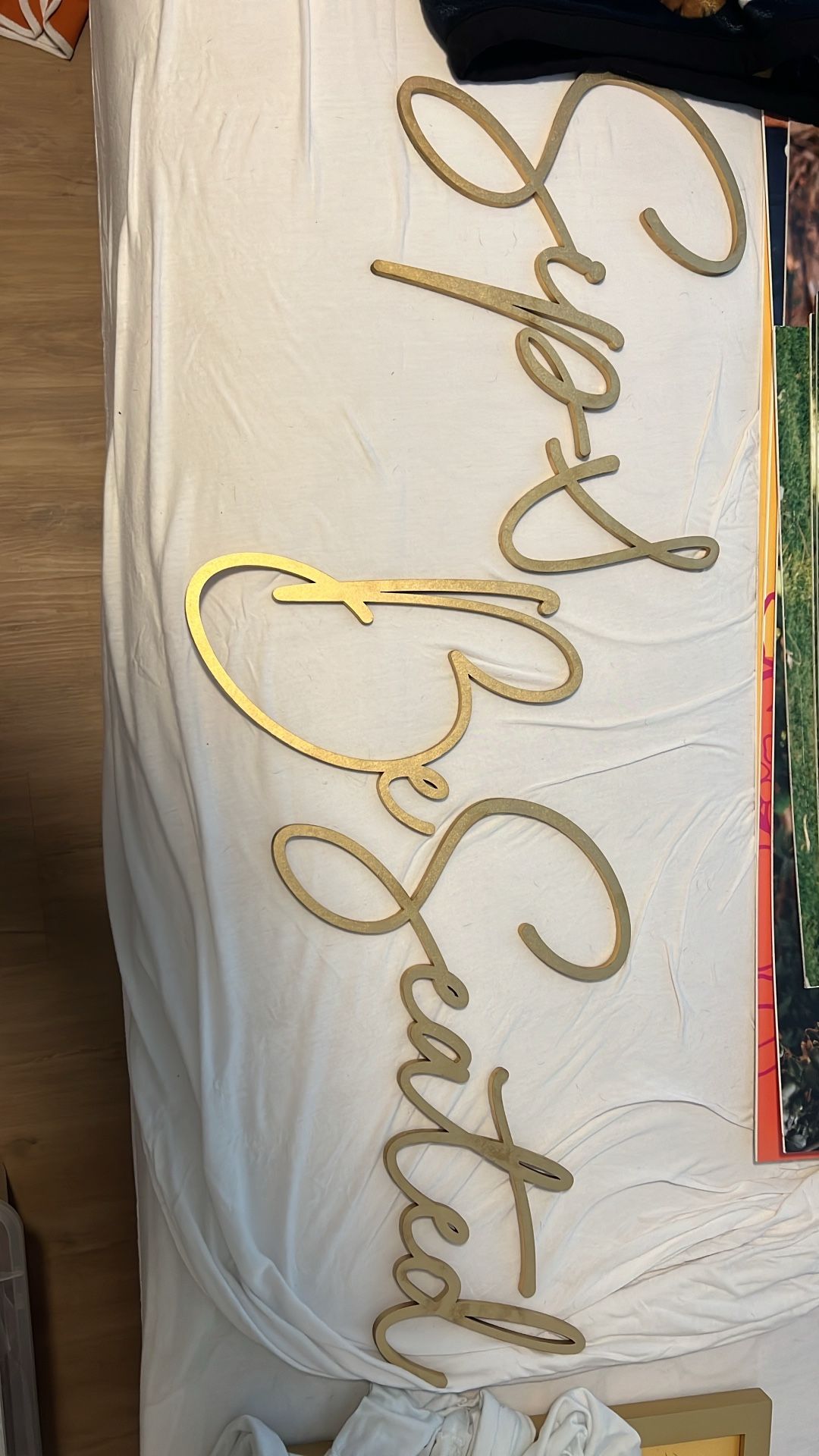 Sip & Be Seated Gold Laser Cut Sign