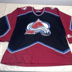 Black Colorado Avalanche NHL Jersey Mens Large Hockey Clean Starter Sewn Crest