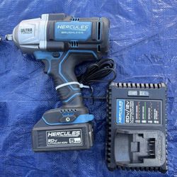 HERCULES 20V Brushless Cordless, 1/2 in. Ultra Torque Impact Wrench Kit with 5 Ah Battery and Charger 