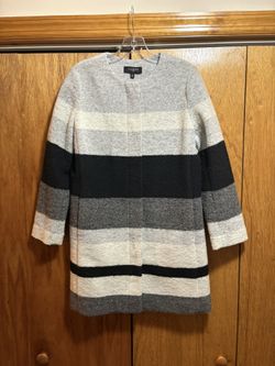 Talbots Striped Wool Blend Coat 