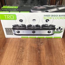 Tru Three Crock Buffet Slow Cooker