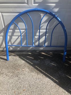 Blue full metal headboard