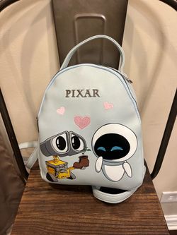 Bioworld Disney Pixar Wall-E & Eve Chibi Hearts Convertible  Mini Backpack worn once
