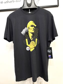 NWT Pittsburgh Steelers 47 Brand NFL Draft Flint Black Tshirt Mens Size Large
