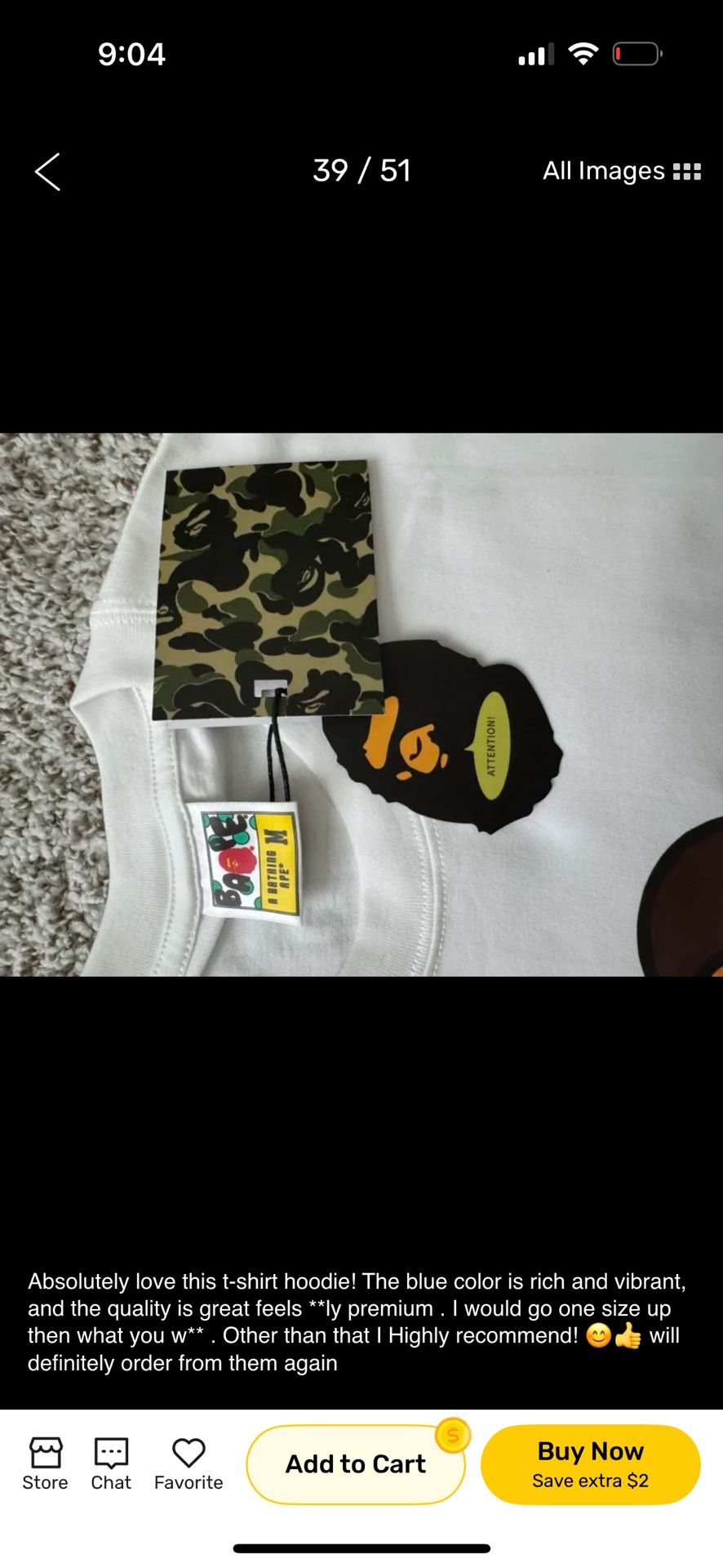 Bape Shirt Size Medium