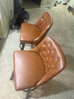 NEW 2 LEATHER BAR CHAIRS