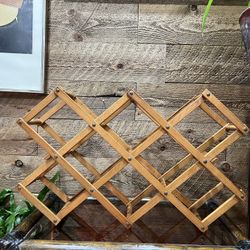 Vintage Armbee Wood Wine Rack MCM Foldable Expandable San Francisco Japan Accordion   
