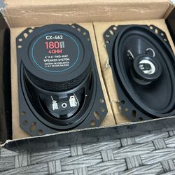 Metra CX-462 4" x 6" 180 Watt Two-Way Coaxial Speaker System with Brackets -Pair