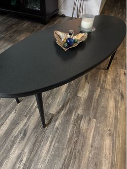 Black oval living room table