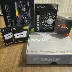 PC Hardware - AMD Ryzen 7, EVGA GPU, Corsair,  ASUS