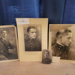 4 MILITARY Portrait Photographs (AS-IS Please Read)