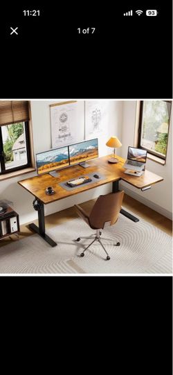 55"/63" Reversible L-Shaped Electric Standing Desk – White/Brown
