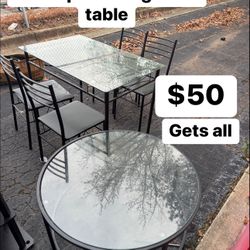 Dining Table Chairs + Living Room Table