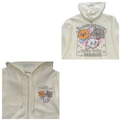 Disneys Aristocats Marie Full Zip Hoodie Sweatshirt Women’s XS,S & XL New 