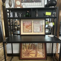 Black Desk With Shelving