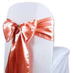 Satin coral bows for wedding, bithday, graduation