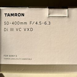 Tamron 50-400mm f/4.5-6.3 Di III VC VXD Lens (Sony E) 