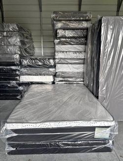 Never used # Brand new Mattress + Box Spring + bed frame| same Day Delivery 🚚 Mattress For Sale