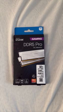 DDR5 32GB (2x16) Micron Crucial White up to 6400MT/s and CL32