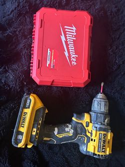 De Walt drill and Milwaukee bits