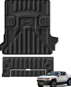 3080N - SMABEE Truck Bed Mat & Tailgate Mat for GMC Hummer EV Pickup Truck 2026 2025 2024 2023 2022 All Weather TPE Vehicle Bed Mat Cargo Trunk Liner 