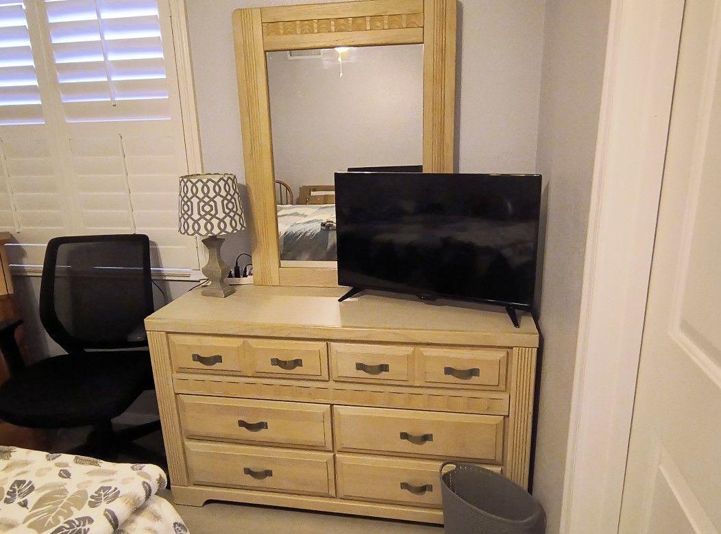 Headboard Dresser With Mirror And Nightstand