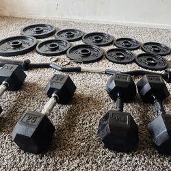 Weight Plates Gym Set  205 LB