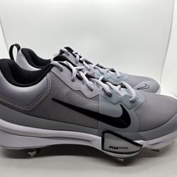 Nike Force Zoom Trout 9 Metal Baseball Cleats Mens 9 Gray White Shoes FB2907-002