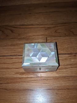 Antique mother of pearl jewelry box