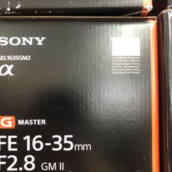 Sony FE 16-35mm F/2.8 GM II Lens Brand New