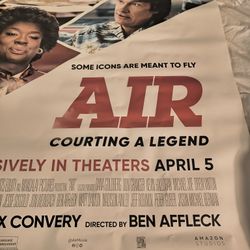  Double-Sided RARE Giant AIR Movie Poster 23Theater Promo Damon & Affleck  Nike Jordan Collec