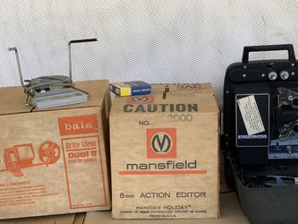 Bell and HowellSuper eight projector, manual splicer and electric Splicer