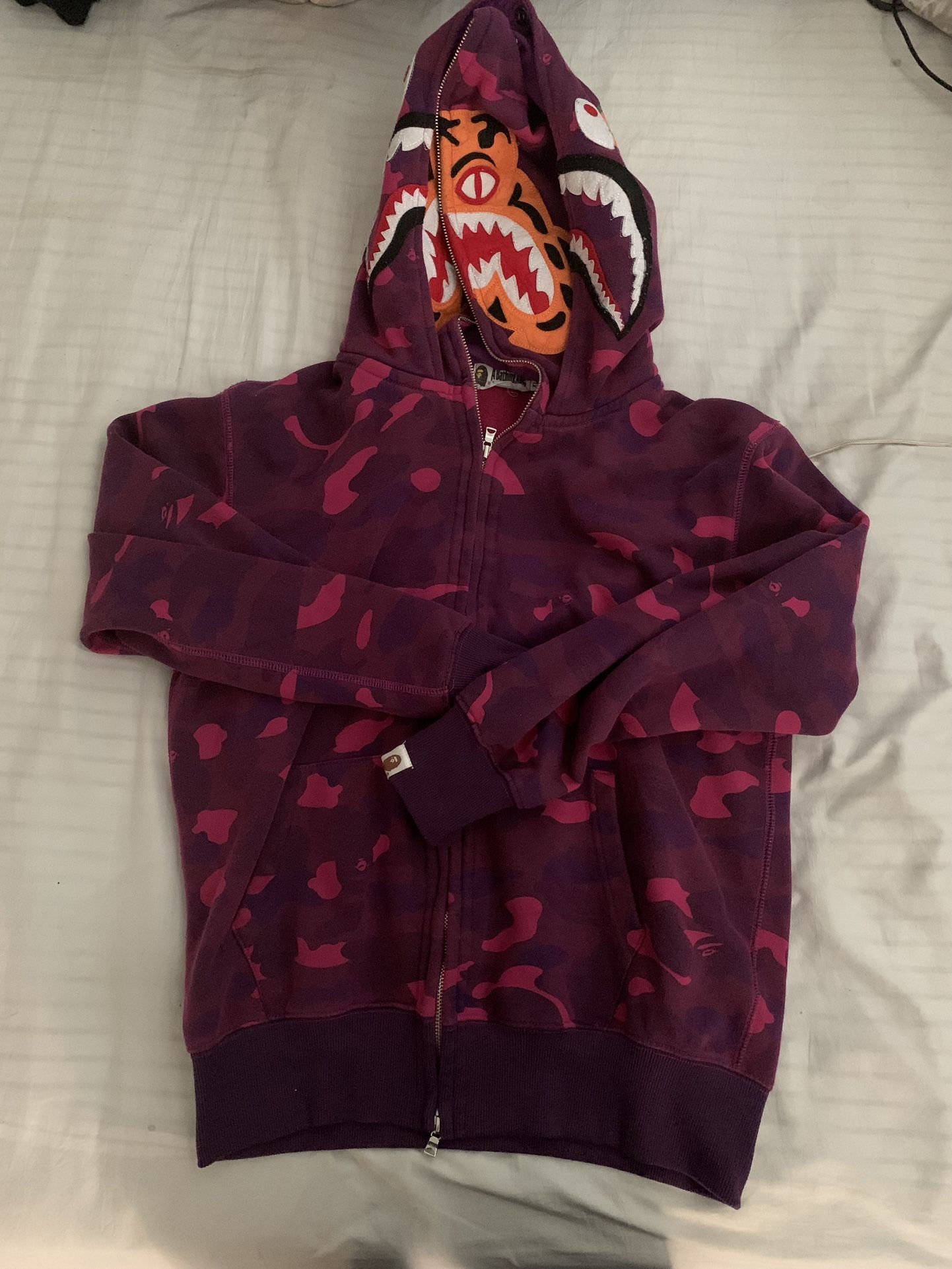 Bape tiger x shark double hoodie