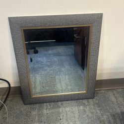 Gray Boarder With Gold Trim Mirror - Matches Couch
