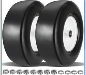 2 Pcs 13x5.00-6 Flat Free Lawn Mower Tire