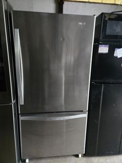 Amana stainless steel fridge bottom freezer  counter depth