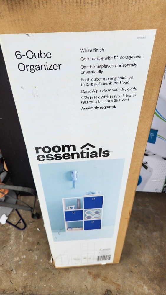 6 Cube Organizer Shelf White