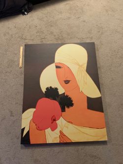 Decorative canvas art on wood frame