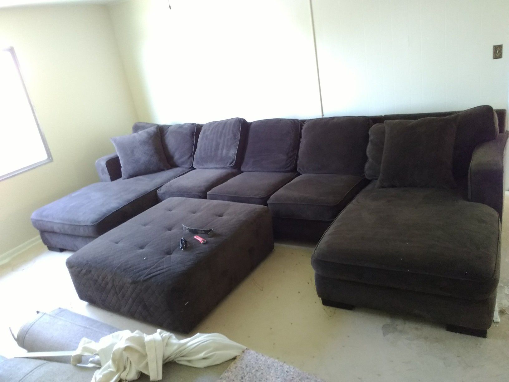 5 piece sectional couch berry nice like new condition