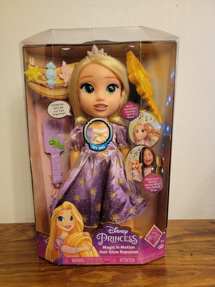 Disney Princess Magic in Motion Hair Glow Rapunzel Doll