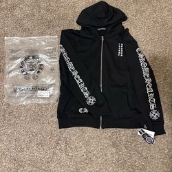 Chrome Hearts Black Zip Up Size-Medium