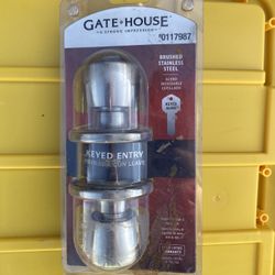 Brushed Stainless Steel Finished Locking Door Knob