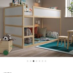 Twin Bunk Bed / Reversible Single Bed Ikea KURA Reversible bed, white/pine