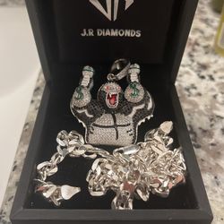 ICE. Sterling Silver Chain. Real Stones. Price OBO