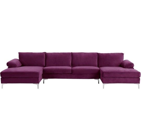 Purple Velvet Sectional Sofa