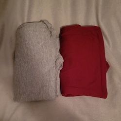 Time And Tru Grey And Red Long Sleeve Shirts